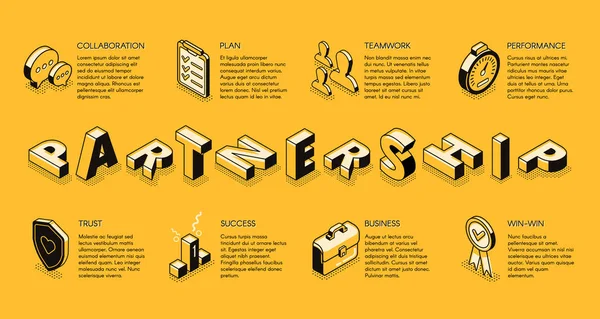 Koncepcja biznesowa partnerstwa izometryczny vector — Wektor stockowy