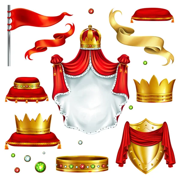 Королевские атрибуты и символы — стоковый вектор