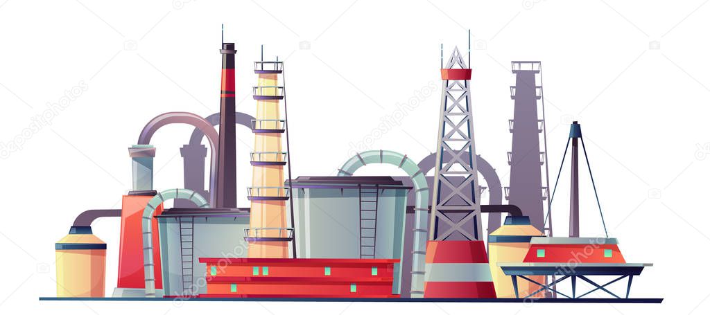 Vector fuel industry refinery plant, oil station