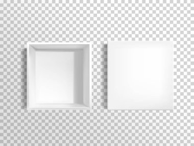 Kapak vektör ile boş beyaz boş ayakkabı kutusu