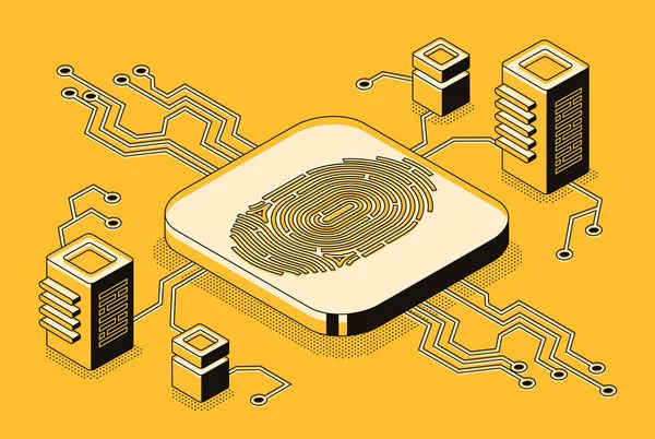 Beveiliging met biometrische technologie vector concept — Stockvector