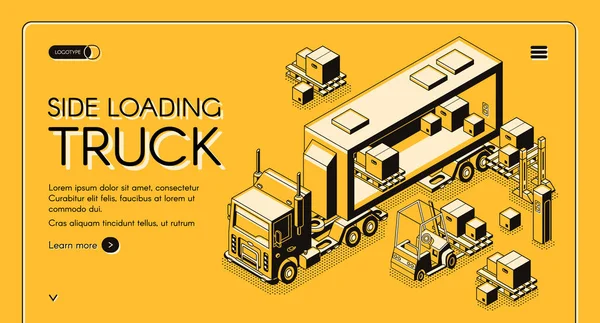 Commerciële vracht levering dienst vector webpagina — Stockvector