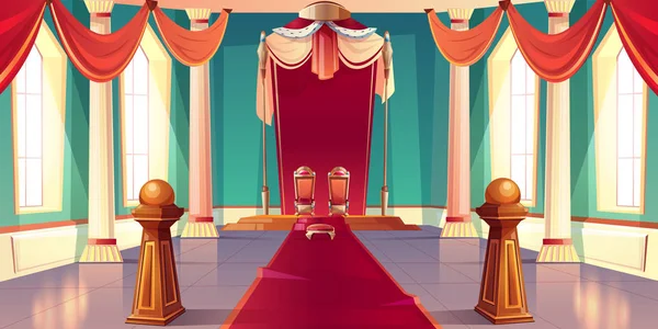 Ortaçağ kings palace taht salonu karikatür vektör