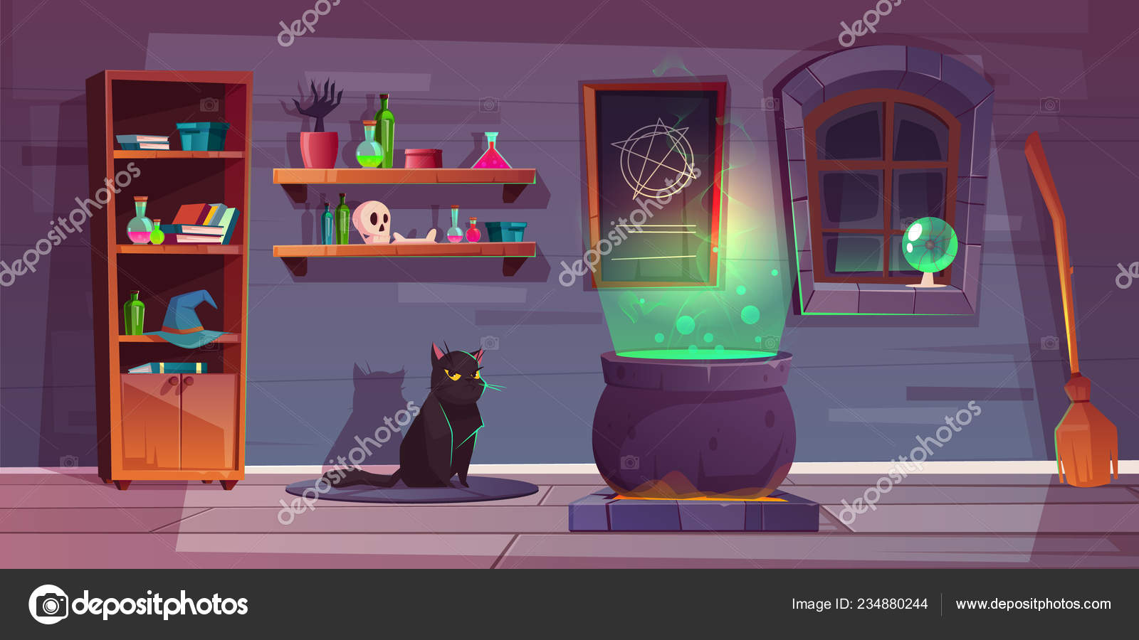 Jogo vetorial fundo da casa das bruxas, quest imagem vetorial de  vectorpouch© 234880244