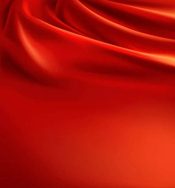 Fond de tissu rouge vecteur, tissu de soie de luxe — Image vectorielle