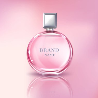 Vector 3d realistic perfume bottle for women clipart