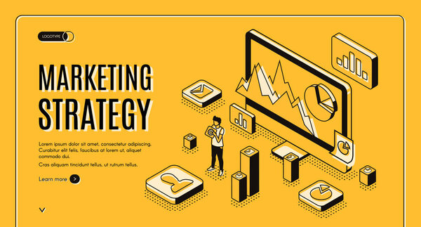 Planning marketing strategy service vector website