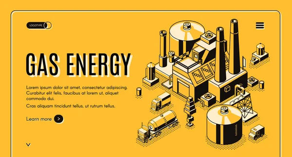 Industria del gas empresa vector página web — Vector de stock