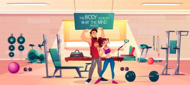 Fitness spor salonu iç vektör sportif insanlar