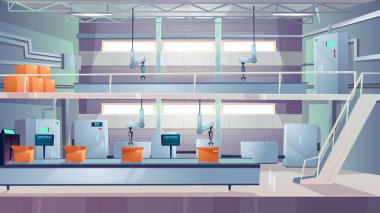 Sanayi üretim tesisi iç karikatür vektör