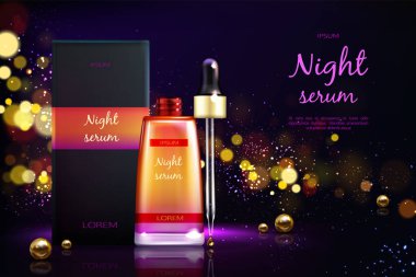 Yüz gece serumu gerçekçi vektör reklam bayrak