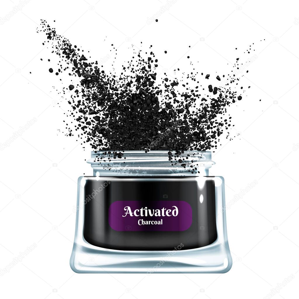 Cosmetics product with activated charcoal vector