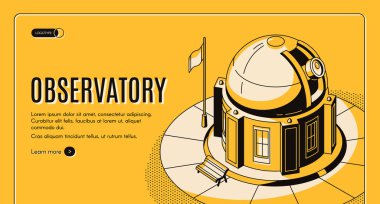 Astronomical observatory isometric vector website clipart