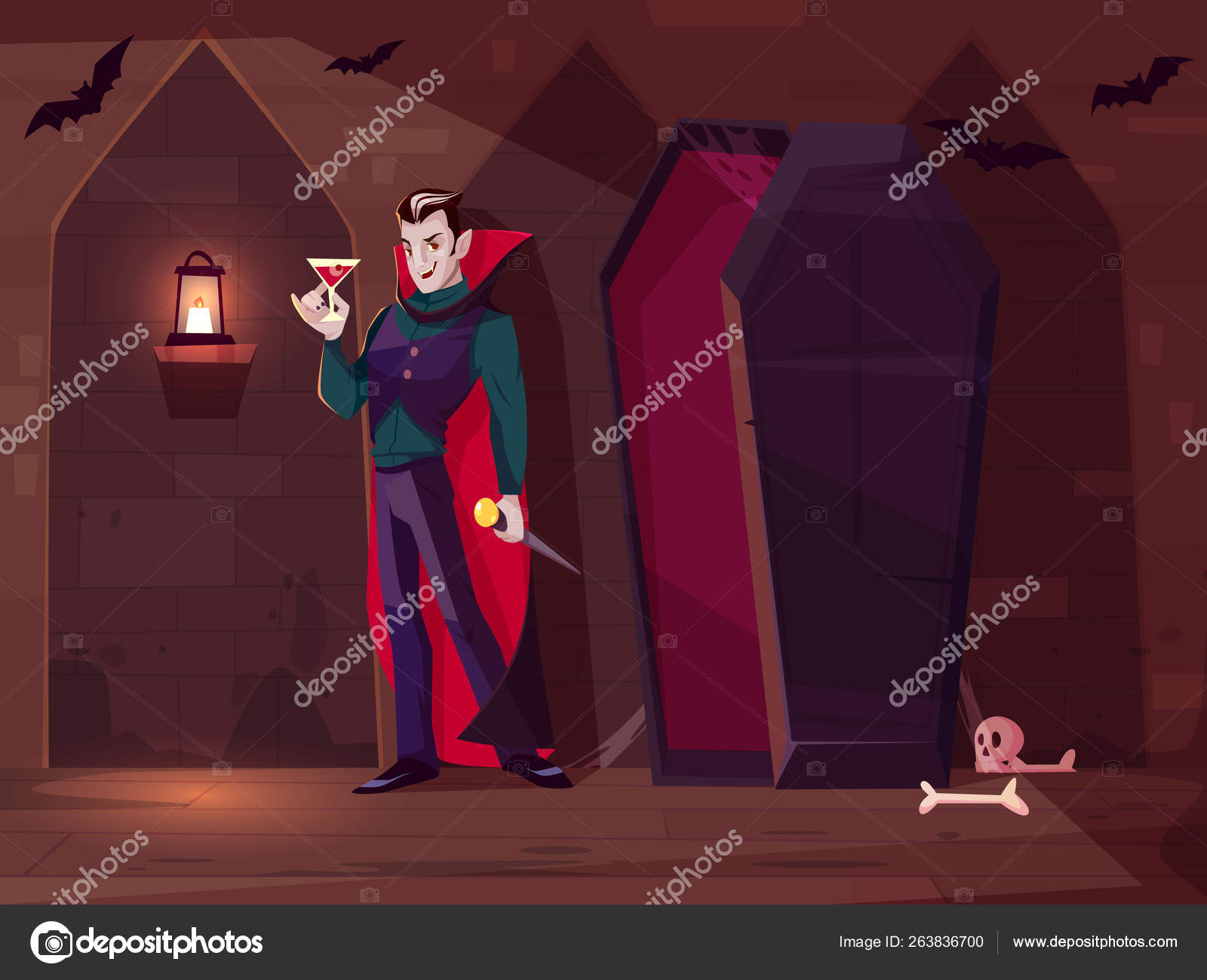 Vampire Drinking Blood Cartoon Vector Concept Stock Vector Image By C Vectorpouch 263836700