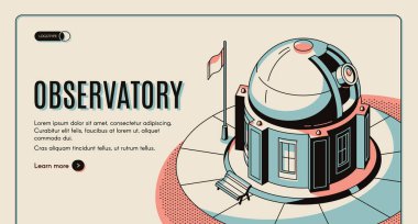 Astronomik gözlemevi biyometrik vektör web sitesi