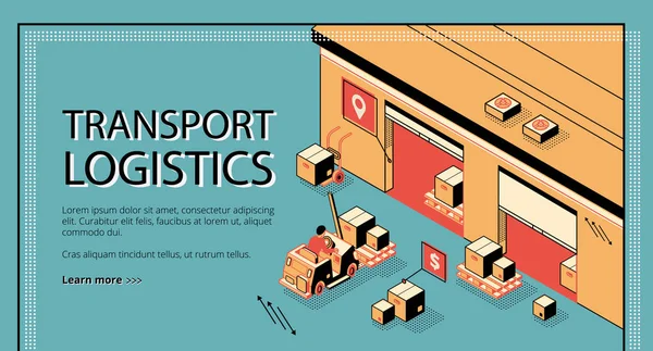 Empresa de logística de entrega de negócios vetor site —  Vetores de Stock