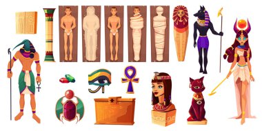 Mısır tanrıları Thoth ve Hathor. Antik özellikler
