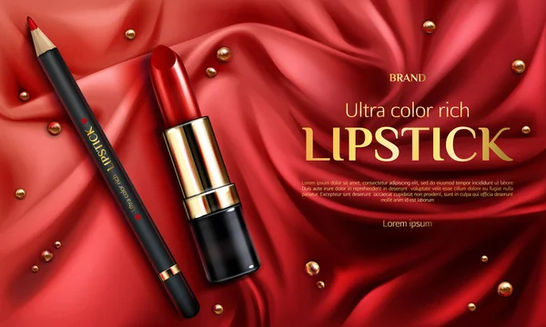 Lipstick and lip liner cosmetics make up product.