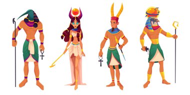 Mısır tanrıları Amun, Ra, Thoth, Hathor Antik tanrılar