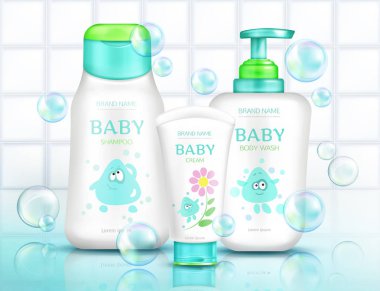 Çocuk tasarım banyo ile Bebek kozmetik şişeleri