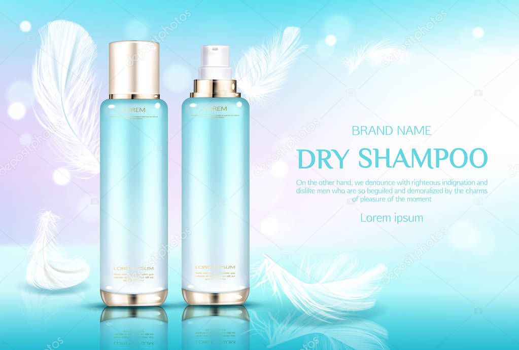 Dry shampoo cosmetic bottles with sprayer cap