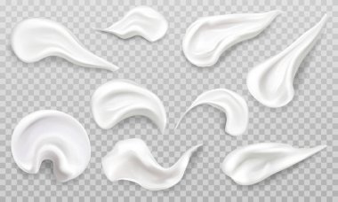 Beyaz krem smear Swatch seti. Kozmetik ürünleri