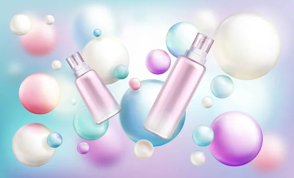 Cosmetics spray tubes mock up, beauty cosmetics