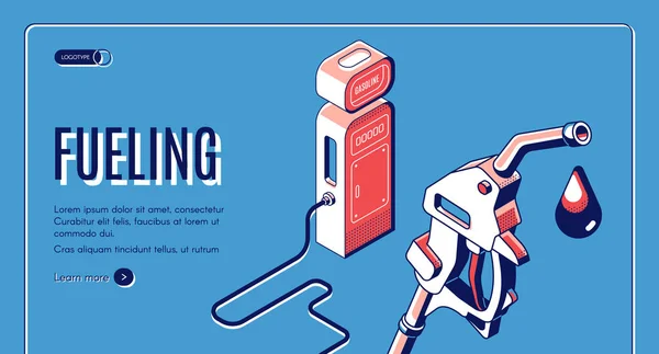 Carburant, gaz, essence, station diesel isométrique — Image vectorielle