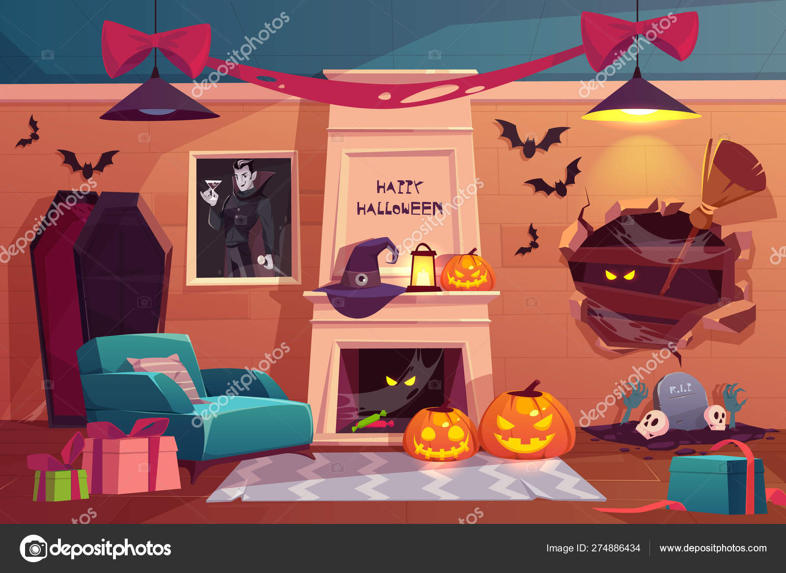 Filming movie about vampire cartoon concept Vector Image