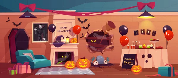 Intérieur Halloween pour la fête, vacances — Image vectorielle