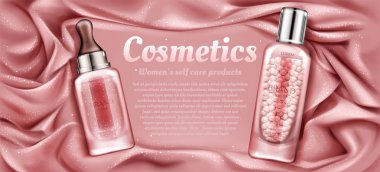 Kozmetik şişeleri maket, serum ve astar tüpleri