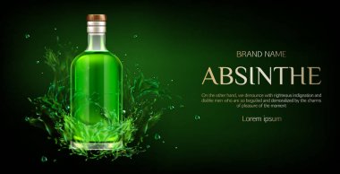 Absinthe şişe afiş, boş cam şişe kadar alay