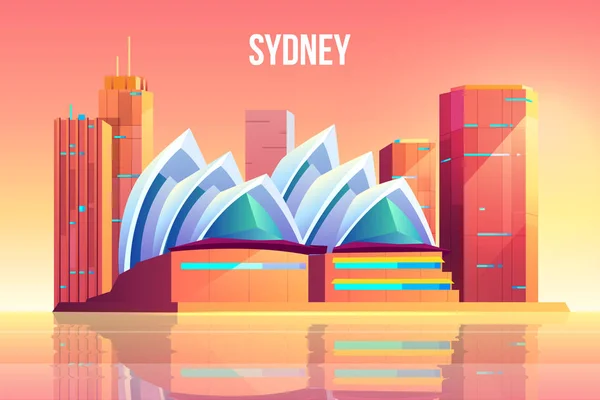 Sydney City z Skyline Teatr Opery, Australia — Wektor stockowy