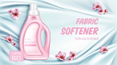 Sakura çiçek özü ile kumaş yumuşatıcı şişe