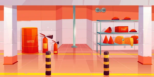 Пожежна станція або гараж порожній інтер'єр корисної кімнати — стоковий вектор