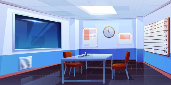 Interrogation room in police station interior — Stock Illustration Interrogation room in police station interior Stock Illustration