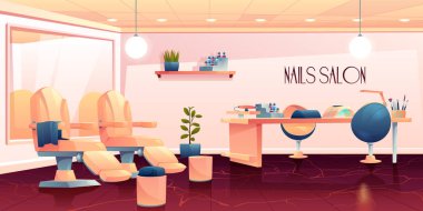 Manikür, pedikür çivi bakım prosedürleri için salon