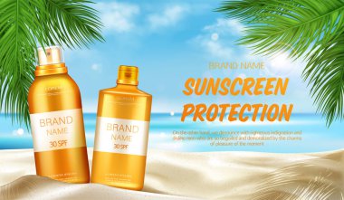 Sunscreen koruma kozmetik, afiş kadar mock