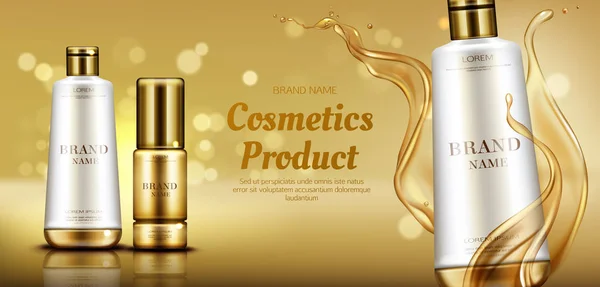 Kosmetický proužek produktů krásy kosmetiky — Stockový vektor