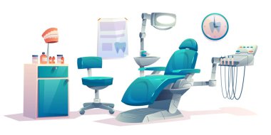 Dentist office dental cabinet interior stomatology clipart