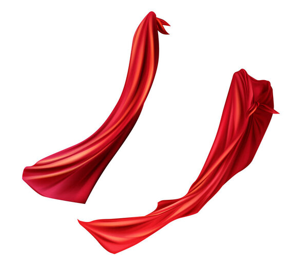 Red cloaks set. Silk flattering capes design.