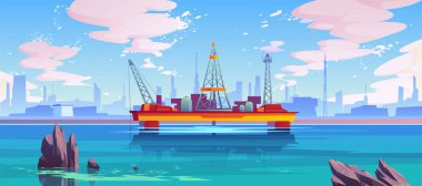 Petrol derrick, teçhizat yarı submersible platform, pompa