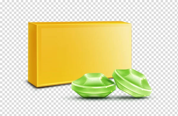 Garganta lozenge, gotas de tosse verde zombar clip art —  Vetores de Stock