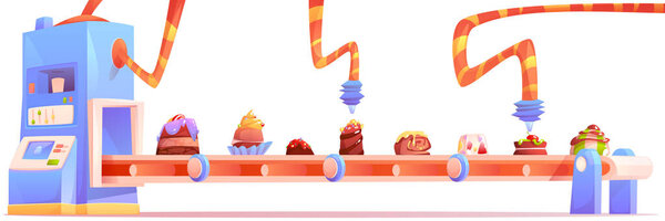 Candy factory, chocolate production manufacture