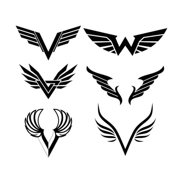 Letter Logo Wing Style Set — Archivo Imágenes Vectoriales