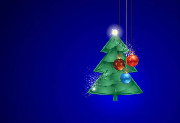 Compositie Met Kerstboom Kerstballen — Stockvector