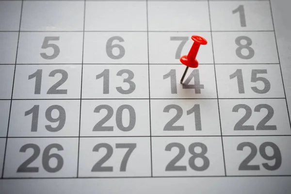 Calendar with red pin