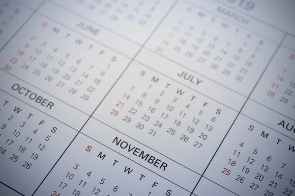 Closed Calendar 2019 — Stock Photo, Image
