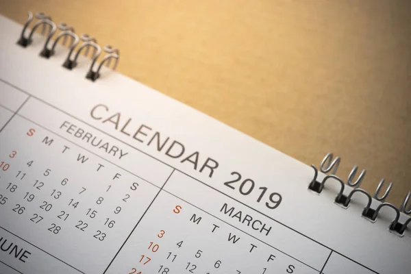 2019 Calendar Cropped Background — Stock Photo, Image