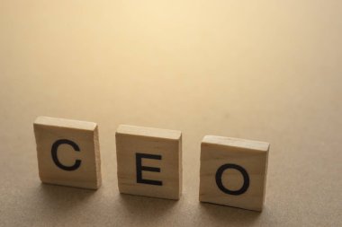 CEO başkan yürütücü subay ahşap plaka üzerinde